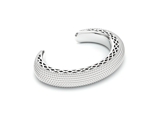 Pavé de Memori Cuff - Sterling Silver