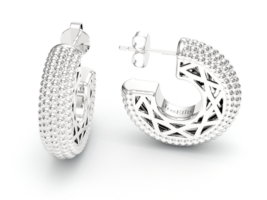 Pavé de Memori Earrings - Sterling Silver