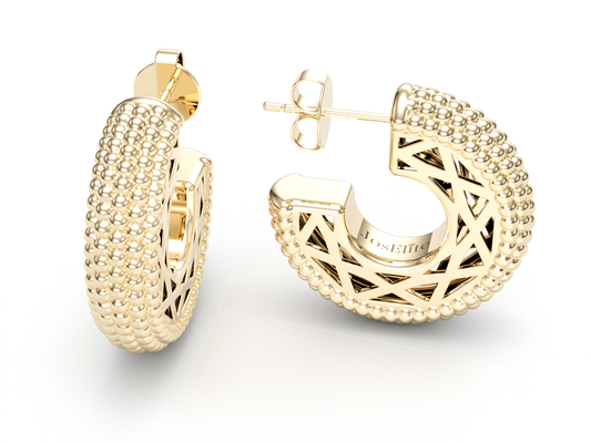 Pavé de Memori Earrings - 18K Yellow Gold